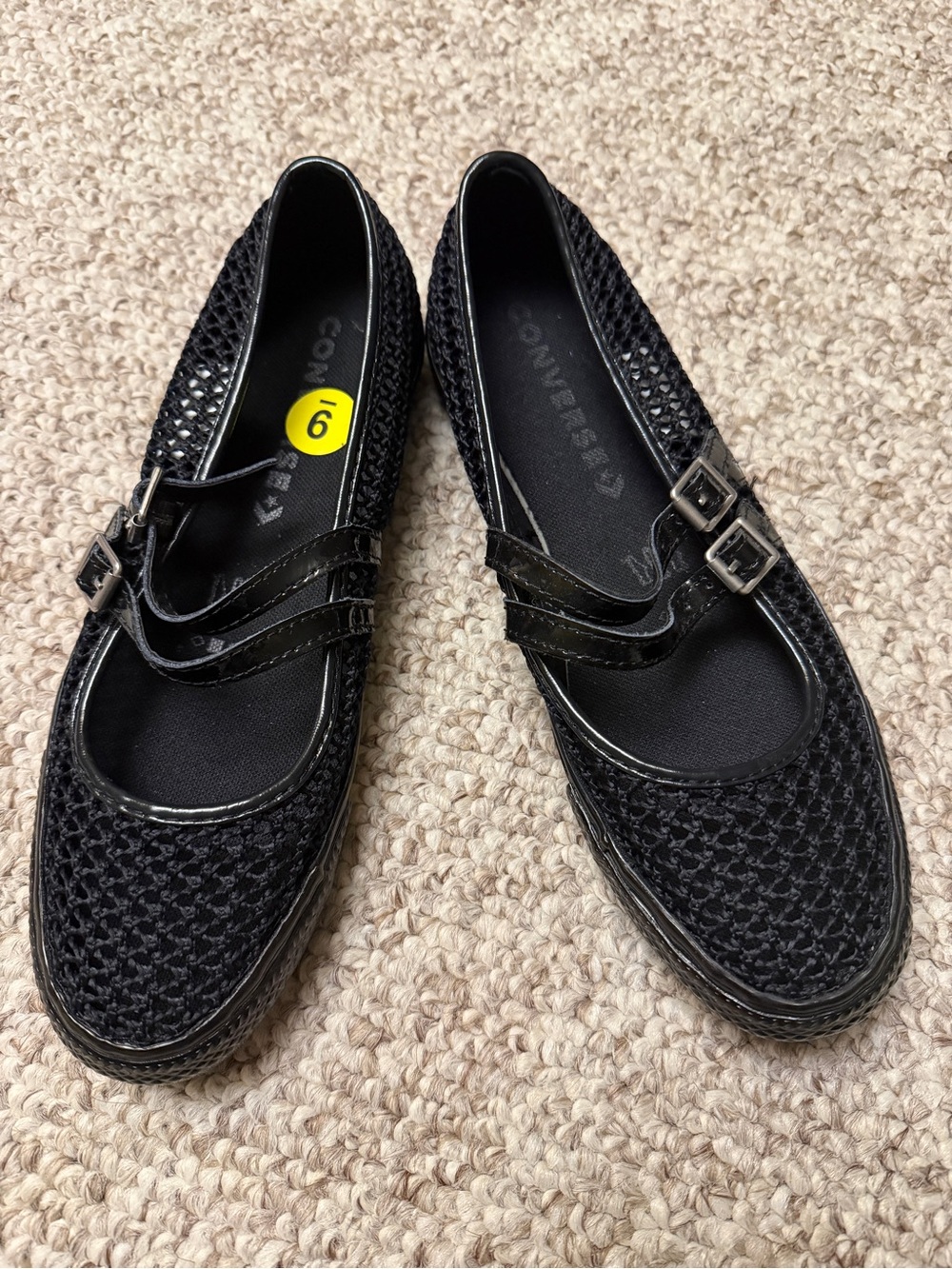 Converse Black Double-Strap Mary Jane Flats